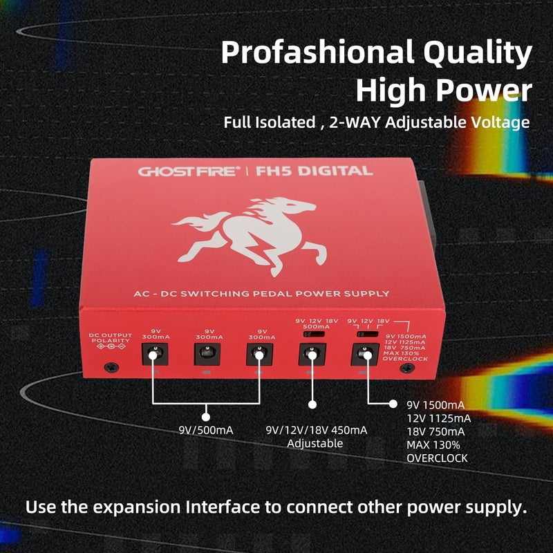 GHOSTFIRE Ghost FIRE Pedal Power Supply Isolated with Independent Short-Circuit Protection (FH5-DIGITAL) - Image 3